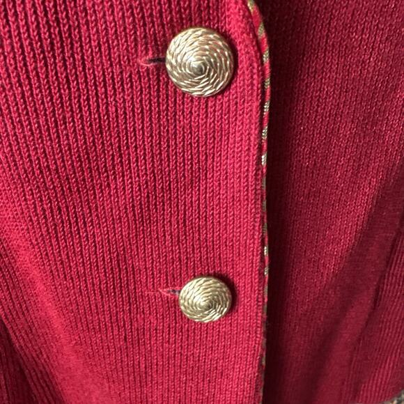 Vintage R&K Originals Red Blazer Paisley Lined Gold Buttons Size 10 Women's - Picture 3 of 9